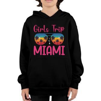 Girls Trip Miami Cool Gift Summer Vacation Birthday Party Lover Gift Youth Hoodie - Thegiftio UK