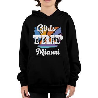 Girls Trip Miami Girls Friends Weekend Cool Gift Youth Hoodie - Thegiftio UK