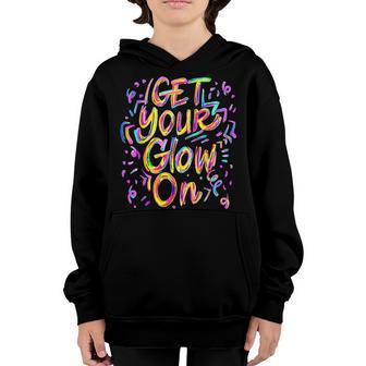 Glow Design For Kids And Adults In Bright Colors 80 Theme Youth Hoodie - Thegiftio UK