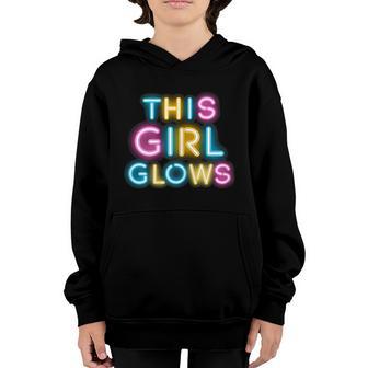 Glowthis Girl Glows Retro 80S Party Girl 80S Party Graphic Design Printed Casual Daily Basic Youth Hoodie - Thegiftio UK