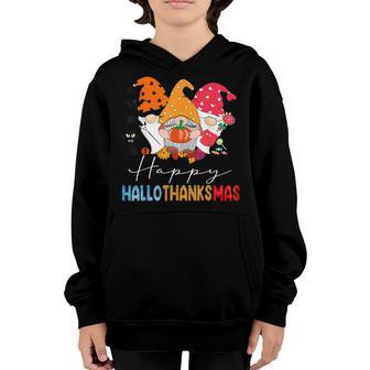 Gnomes Lover Halloween Christmas Happy Hallothanksmas Boys Youth Hoodie - Thegiftio UK