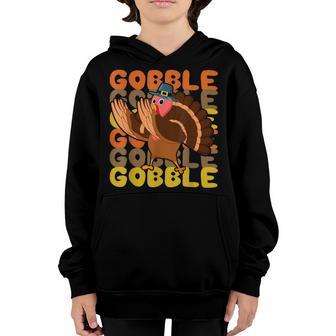 Gobble Dabbing Turkey Thanksgiving Day Pilgrim Boys Kids Men V2 Youth Hoodie - Thegiftio UK