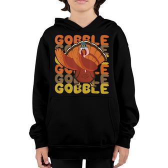 Gobble Dabbing Turkey Thanksgiving Day Pilgrim Boys Kids Men V3 Youth Hoodie - Thegiftio UK