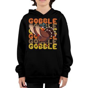 Gobble Dabbing Turkey Thanksgiving Day Pilgrim Boys Kids Men Youth Hoodie - Thegiftio UK