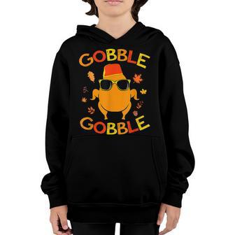Gobble Gobble Turkey Pilgrim Little Thanksgiving 2022 Boys Youth Hoodie - Thegiftio UK
