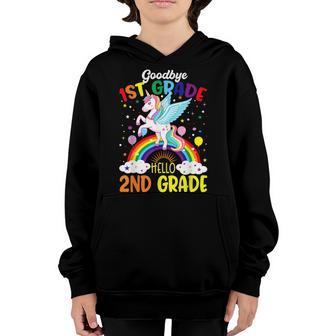 Goodbye 1St Grade Hello 2Nd Grade Unicorn Girls 2022 Grad Youth Hoodie - Thegiftio UK