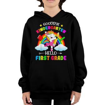 Goodbye Kindergarten Hello 1St Grade Unicorn Girls 2022 Grad Youth Hoodie - Thegiftio UK