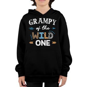 Grampy The Wild One Girl Birthday Matching Family Party Youth Hoodie - Thegiftio UK