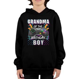 Grandma Of The Birthday Boy Gift Matching Video Game Birthday Graphic Design Printed Casual Daily Basic Youth Hoodie - Thegiftio UK
