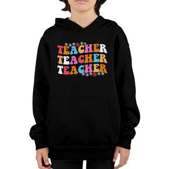 Groovy Funny Teacher Team Back To School Youth Hoodie - Thegiftio UK