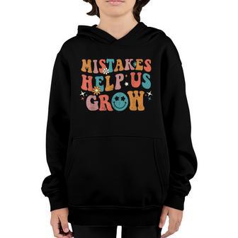 Groovy Growth Mindset Positive Retro Teachers Back To School Graphic Design Printed Casual Daily Basic V2 Youth Hoodie - Thegiftio UK