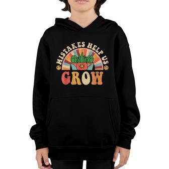 Groovy Growth Mindset Positive Retro Teachers Back To School Graphic Design Printed Casual Daily Basic Youth Hoodie - Thegiftio UK