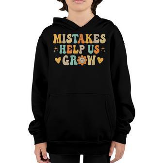 Groovy Growth Mindset Positive Retro Teachers Back To School V2 Youth Hoodie - Thegiftio UK