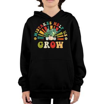 Groovy Growth Mindset Positive Retro Teachers Back To School V5 Youth Hoodie - Thegiftio UK