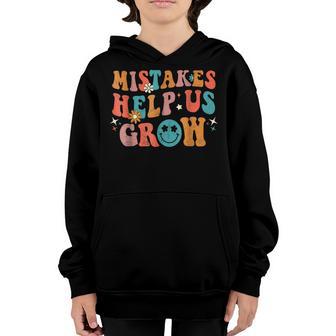 Groovy Growth Mindset Positive Retro Teachers Back To School V6 Youth Hoodie - Thegiftio UK