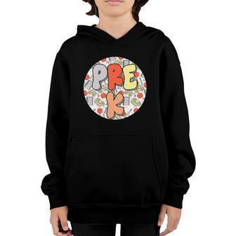 Groovy Prek Teacher Back To School Retro Hippie Kinder Graphic Design Printed Casual Daily Basic Youth Hoodie - Thegiftio UK