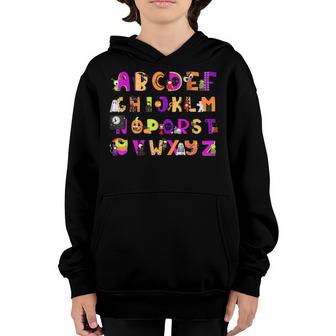 Halloween Alphabet Abcs Learning Kindergarten Teacher Kids V2 Youth Hoodie - Thegiftio UK