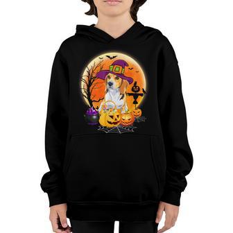Halloween Beagle Dog Moon With Pumpkin Funny Gifts Women Kid Youth Hoodie - Thegiftio UK