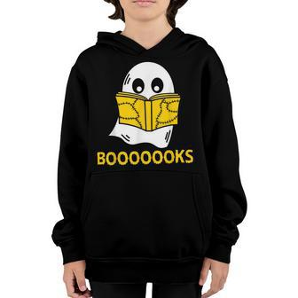 Halloween Booooks Ghost Reading Boo Read Books Library V4 Youth Hoodie - Thegiftio UK