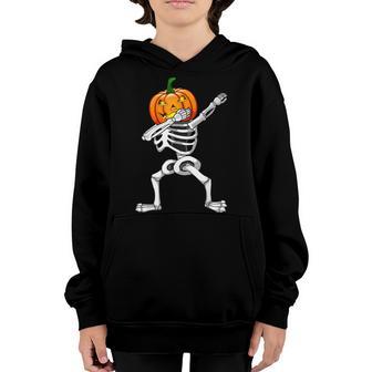 Halloween Boys Dabbing Skeleton Scary Pumpkin Jack O Lantern V7 Youth Hoodie - Thegiftio UK