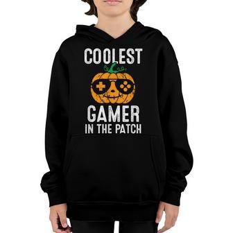 Halloween Coolest Gamer In The Patch Pumpkin Jack O Lantern V3 Youth Hoodie - Thegiftio UK