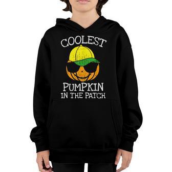 Halloween Coolest Pumpkin In The Patch Funny Boys Kids Youth Hoodie - Thegiftio UK