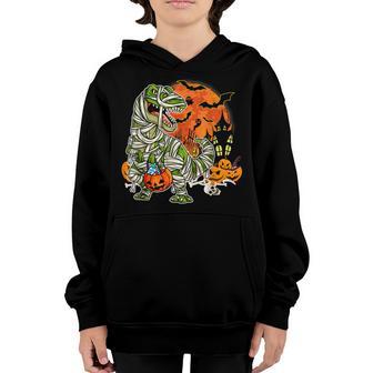 Halloween Costume Dinosaur T Rex Mummy Pumpkins Boys Kids V2 Youth Hoodie - Thegiftio UK