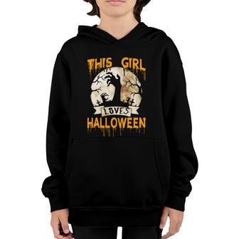 Halloween Costume This Girl Loves Halloween Graphic Design Printed Casual Daily Basic Youth Hoodie - Thegiftio UK