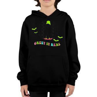 Halloween Creep It Real Ghost Sweating Skeleton Boys Trick V4 Youth Hoodie - Thegiftio UK