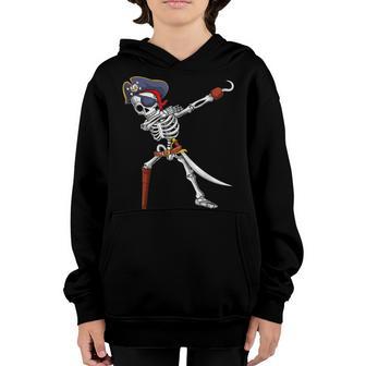 Halloween Dabbing Pirate Skeleton Funny Dab Boys Girls Kids V2 Youth Hoodie - Thegiftio UK