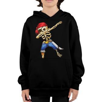 Halloween Dabbing Pirate Skeleton Funny Dab Boys Girls Kids V3 Youth Hoodie - Thegiftio UK