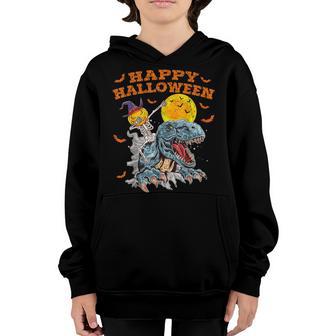 Halloween Dinosaur T Rex Skeleton Scary Boys Kids Ns V12 Youth Hoodie - Thegiftio UK