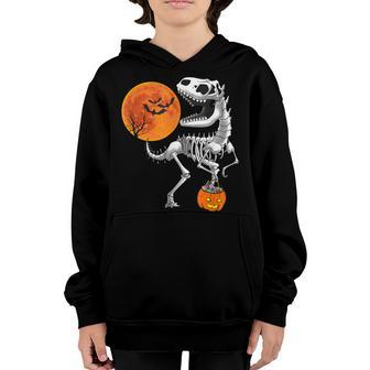 Halloween Dinosaur T Rex Skeleton Scary Boys Kids Ns V3 Youth Hoodie - Thegiftio UK