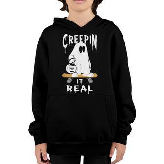 Halloween Fall Spooky Ghost Creep It Real For Boys Girls Youth Hoodie - Thegiftio UK