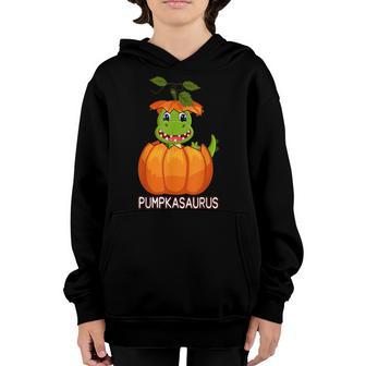 Halloween Funny For Boys Kids Pumpkasaurus Dinosaur Pumpkin V2 Youth Hoodie - Thegiftio UK