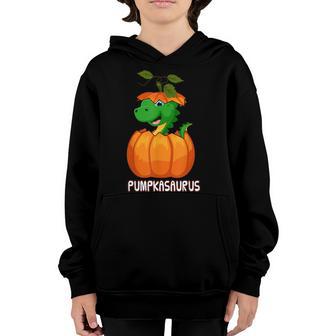 Halloween Funny For Boys Kids Pumpkasaurus Dinosaur Pumpkin V3 Youth Hoodie - Thegiftio UK