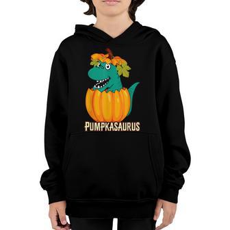 Halloween Funny For Boys Kids Pumpkasaurus Dinosaur Pumpkin V4 Youth Hoodie - Thegiftio UK