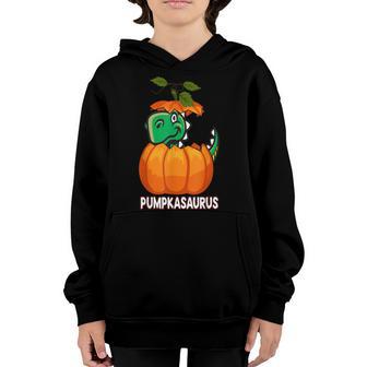 Halloween Funny For Boys Kids Pumpkasaurus Dinosaur Pumpkin V5 Youth Hoodie - Thegiftio UK