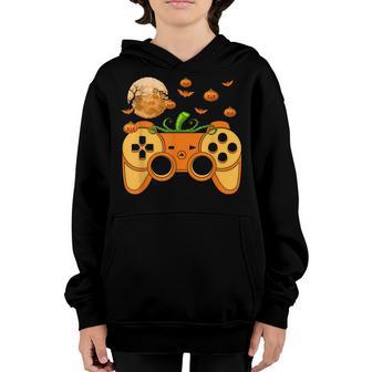 Halloween Gamer Pumpkin Controller Video Gamer Kids Boys V3 Youth Hoodie - Thegiftio UK