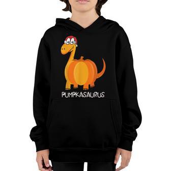 Halloween Gifts For Boys Kids Pumpkasaurus Dinosaur Pumpkin Youth Hoodie - Thegiftio UK