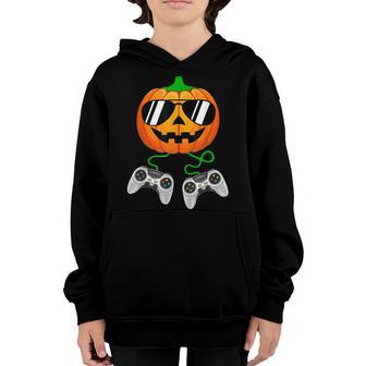 Halloween Jack O Lantern Gamer Boys Kids Men Funny Halloween V13 Youth Hoodie - Thegiftio UK