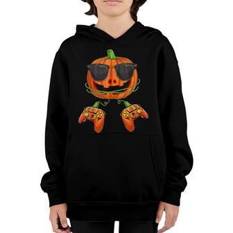 Halloween Jack O Lantern Gamer Funny Video Games Boys Kids Youth Hoodie - Thegiftio UK