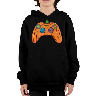 Halloween Jack O Lantern Gamer Pumpkin Controller Youth Hoodie - Thegiftio UK