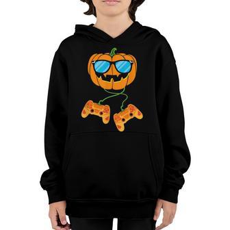 Halloween Jack O Lantern Gamer V2 Youth Hoodie - Thegiftio UK