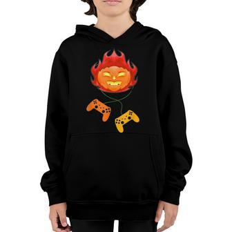 Halloween Jack O Lantern Gamer V4 Youth Hoodie - Thegiftio UK
