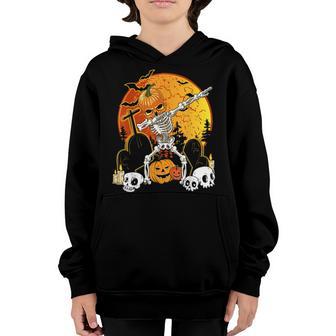 Halloween Kids Scary Dabbing Skeleton Youth Hoodie - Thegiftio UK