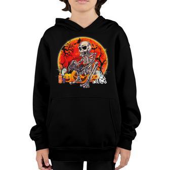 Halloween Men Boys Gamer Gaming Skeleton Boys Youth Hoodie - Thegiftio UK