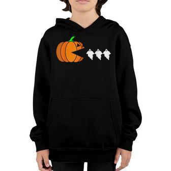 Halloween Pumpkin Eating Ghost Gamer Men Women Kids V4 Youth Hoodie - Thegiftio UK
