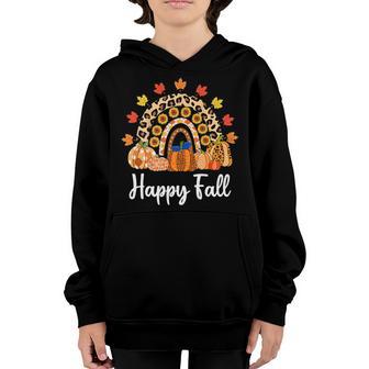 Halloween Pumpkin Rainbow Fall Season Autumn Kids Toddlers Youth Hoodie - Thegiftio UK