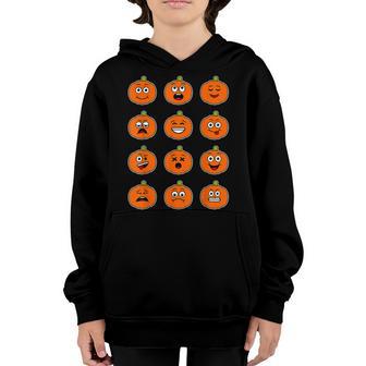 Halloween Pumpkins Emotions Boys Girls Kids Guys Halloween Youth Hoodie - Thegiftio UK